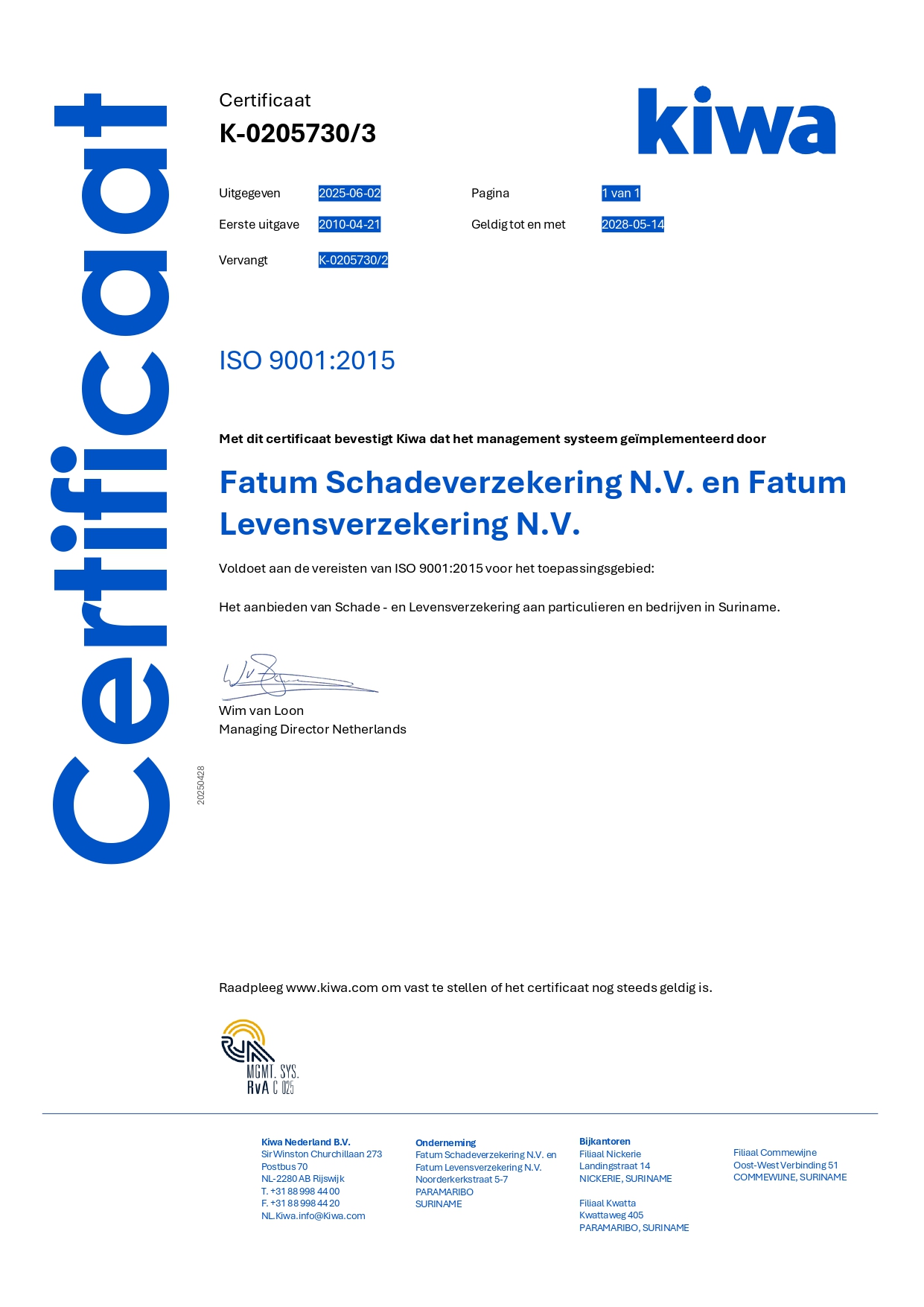 Certificate
