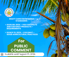 Draft ‘CARICOM Regionale Standaarden - Coconut Products’ voor Public Comment