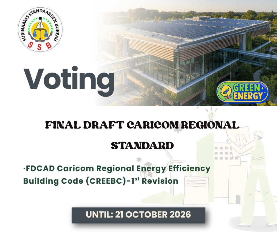 Stemmen op finale concept CARICOM Regionale Standaard Caricom Regional Energy Efficiency Building Code (CREEBC)